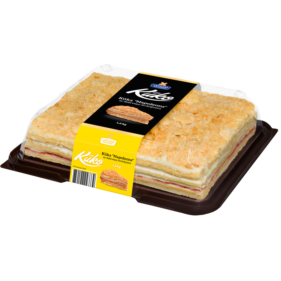 Kūka Napoleons ar dzērveņu ievārījumu Kūko 1.2kg, Latvijas Maiznieks