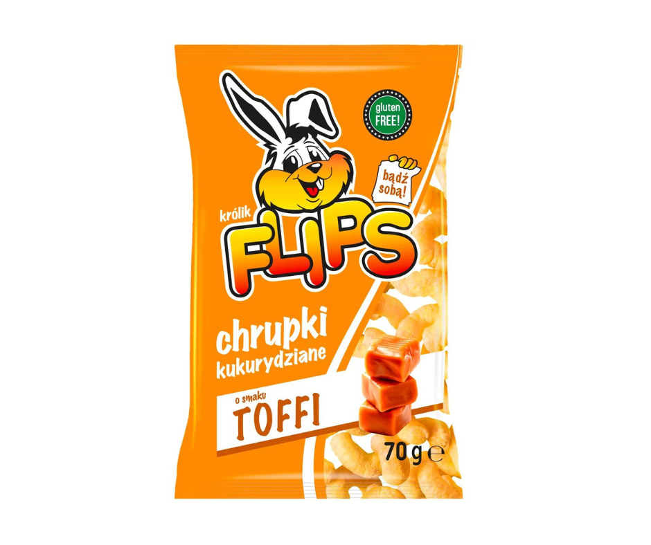 Kukurūzas nūjiņas ar karameles garšu FLIPS 70g