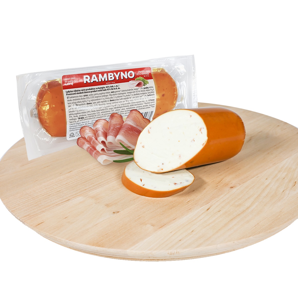 Kūp. kausēts siera izstr. šķiņķis 250g, Rambyno