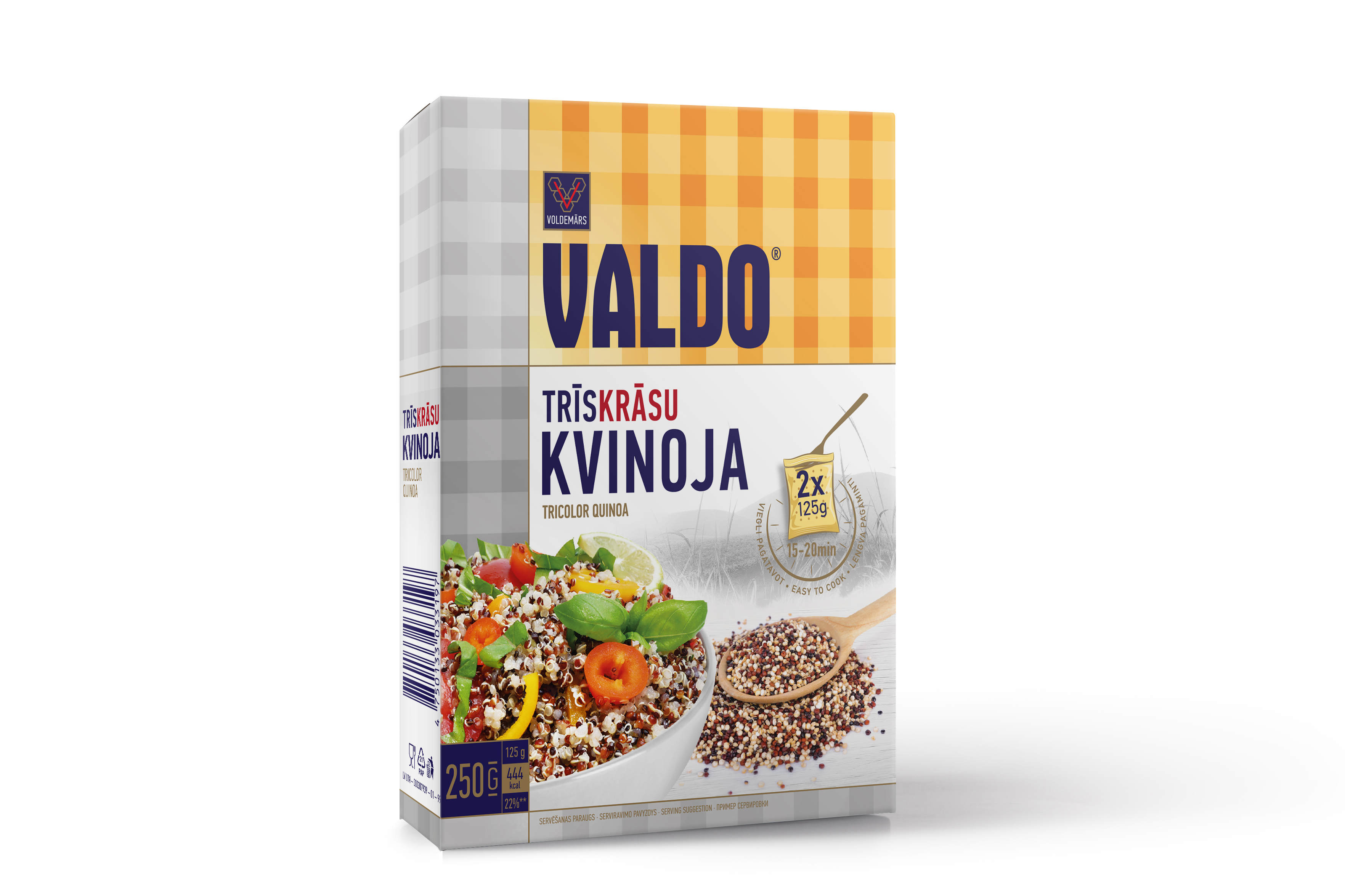 Kvinoja trīskrāsu 2x125g, Valdo