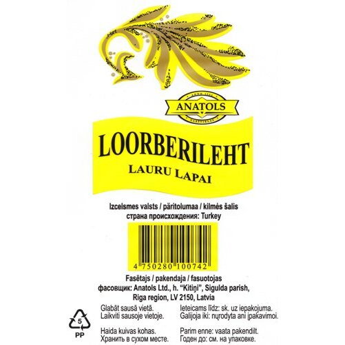 Lauru lapas 10g, Anatols