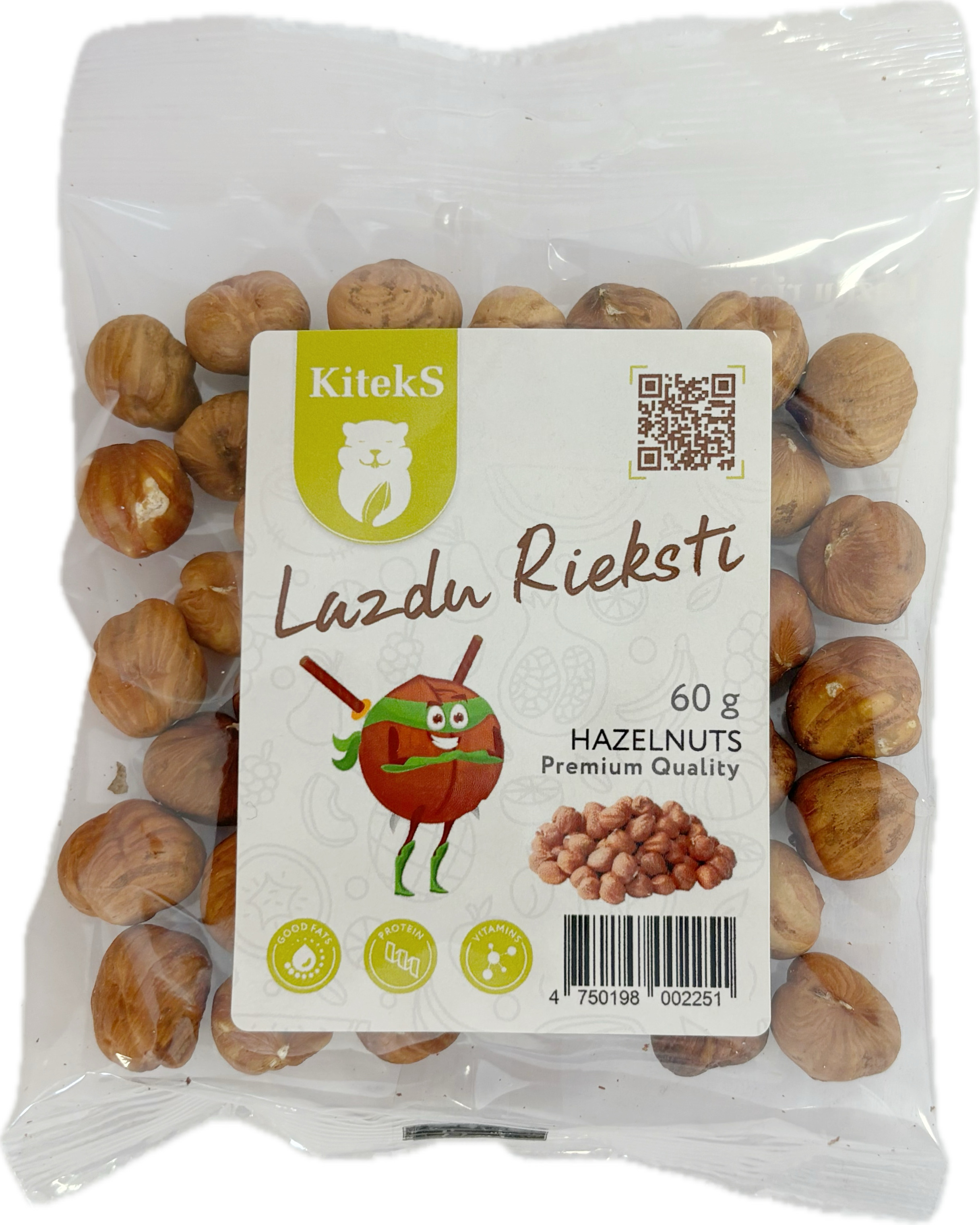 Lazdu rieksti attīrīti 60g, Kiteks