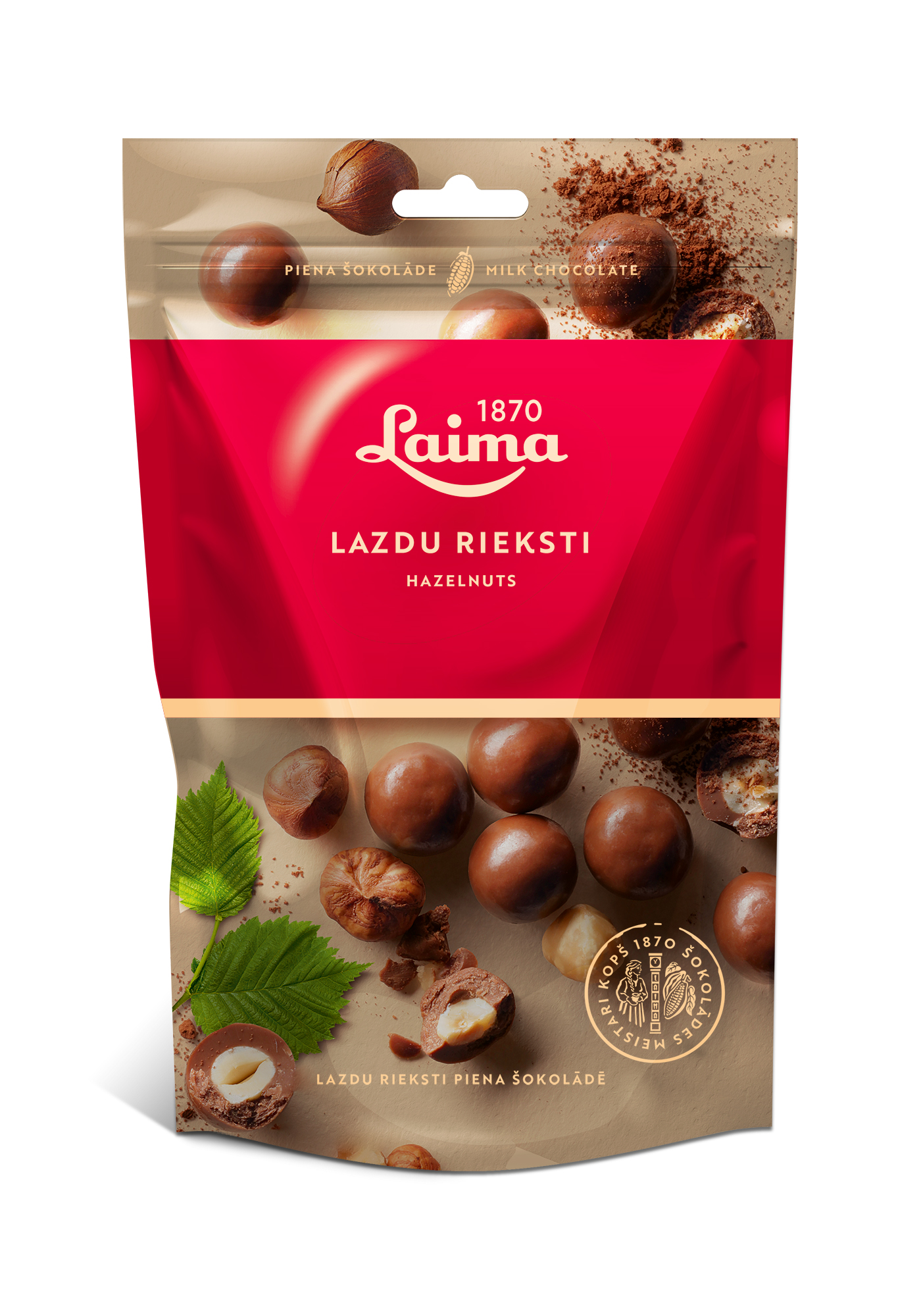 Lazdu rieksti piena šokolādē 140g, Laima