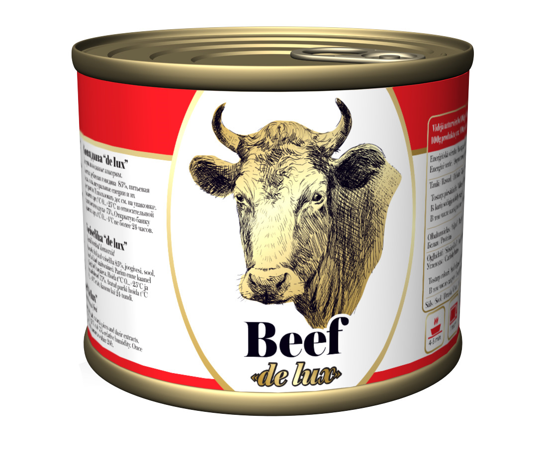 Liellopu gaļa De Lux 525g