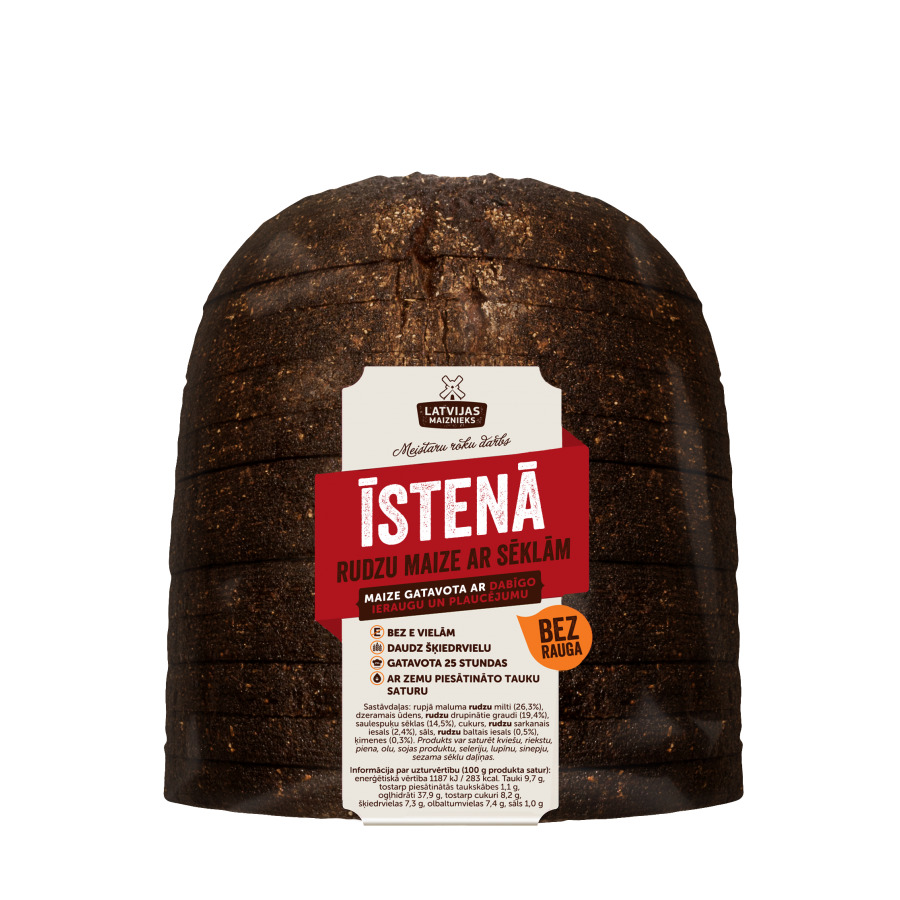 Maize rudzu ar sēklām Īstenā 730g, Latvijas Maiznieks