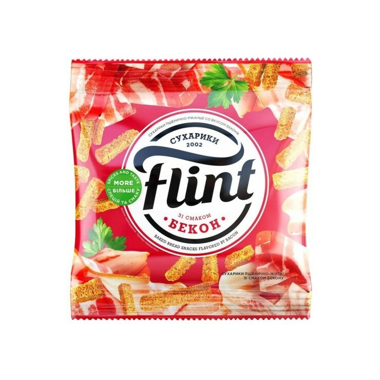Maizes grauzdiņi kviešu-rudzu ar bekona garšu 35g, Flint