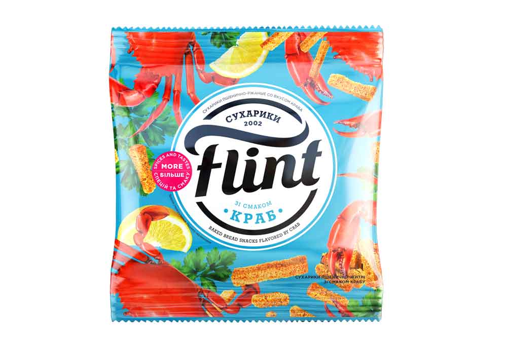 Maizes grauzdiņi kviešu - rudzu, krabju garša 35g, Flint