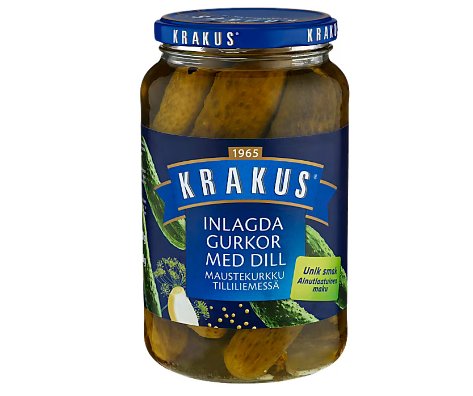 Marinētu diļļu gurķi 920g, Krakus
