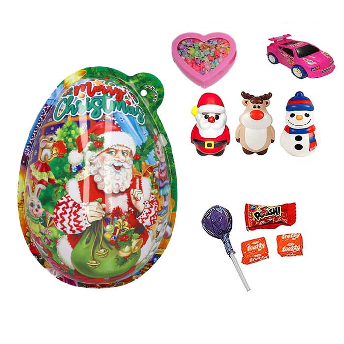 MERRY CHRISTMAS 4gb SUPER BIG EGG TOY  saldumi un rotaļlieta 21g