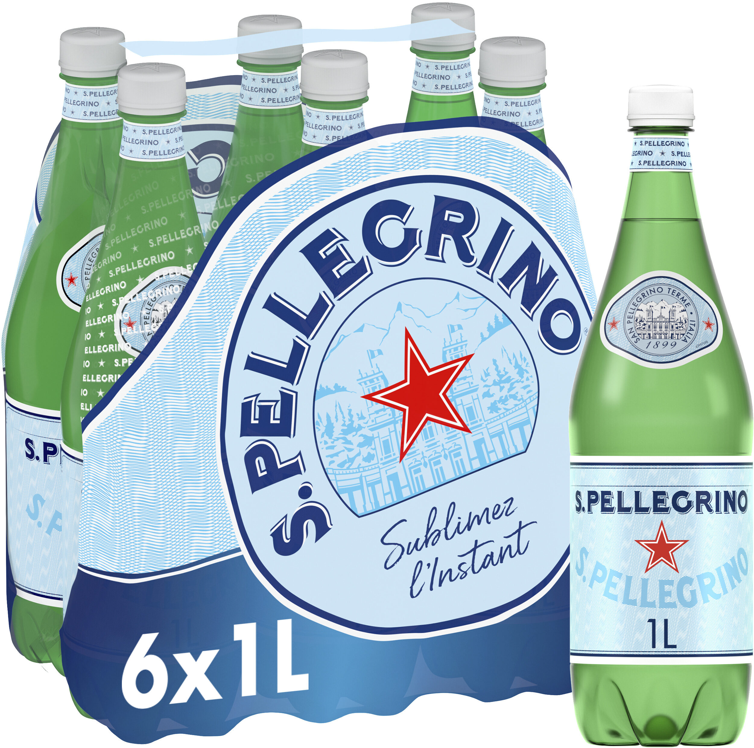 Minerālūdens gāzēts 6x1l PET, S.Pellegrino
