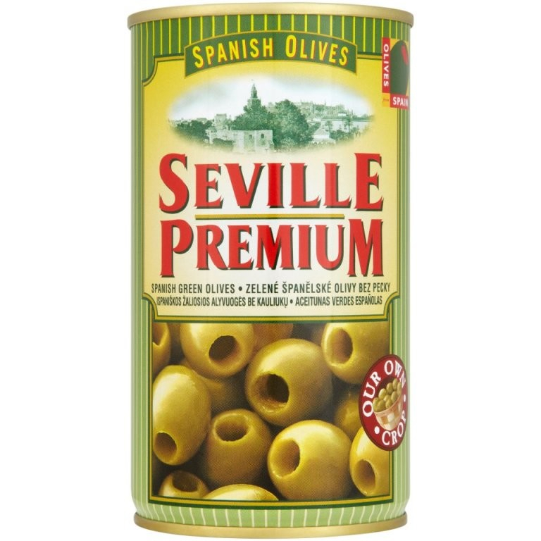 Olīves zaļās b/k 350g (150g), Seville Premium