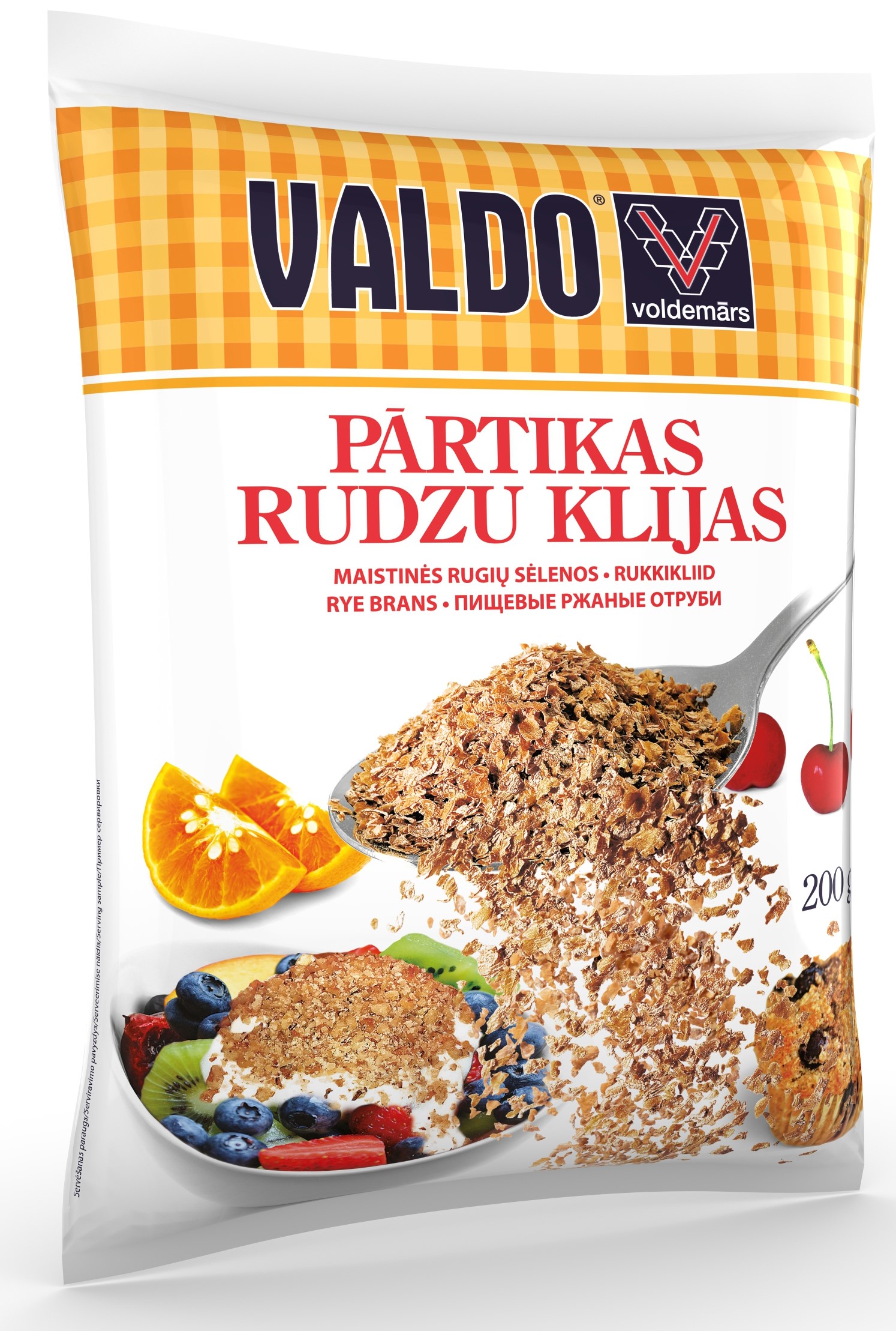 Pārtikas rudzu klijas 200g, Valdo