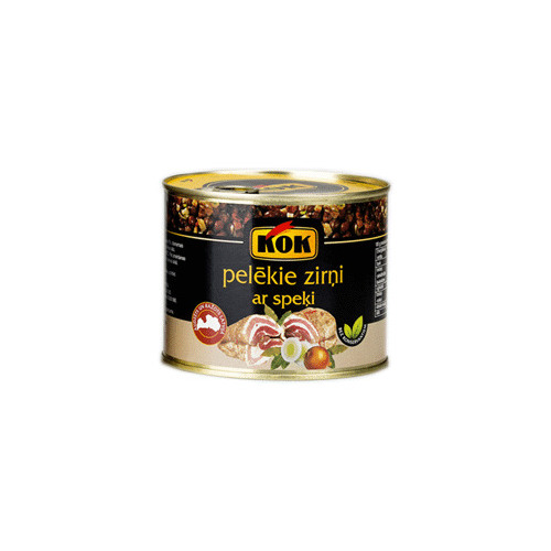 Pelēkie zirņi ar speķi 550g, KOK