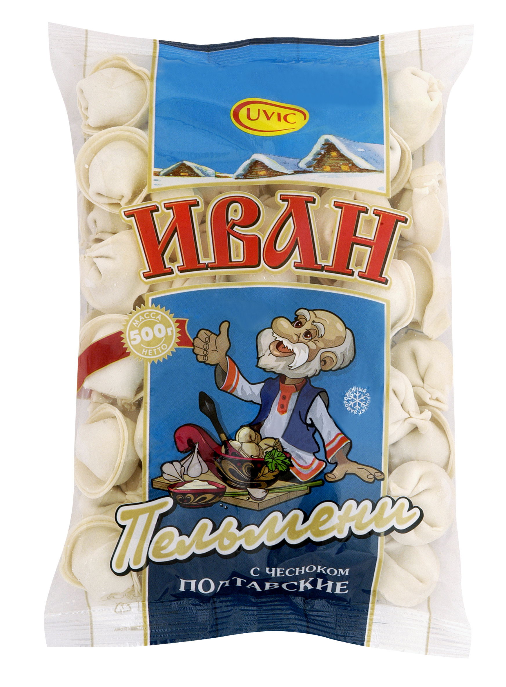 Pelmeņi Ivan Poltavskije ar ķiplokiem 500g, UVIC