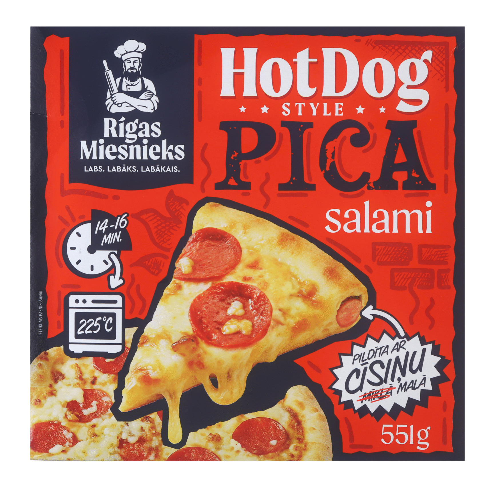 Pica saldēta HotDog style Salami 551g, RM
