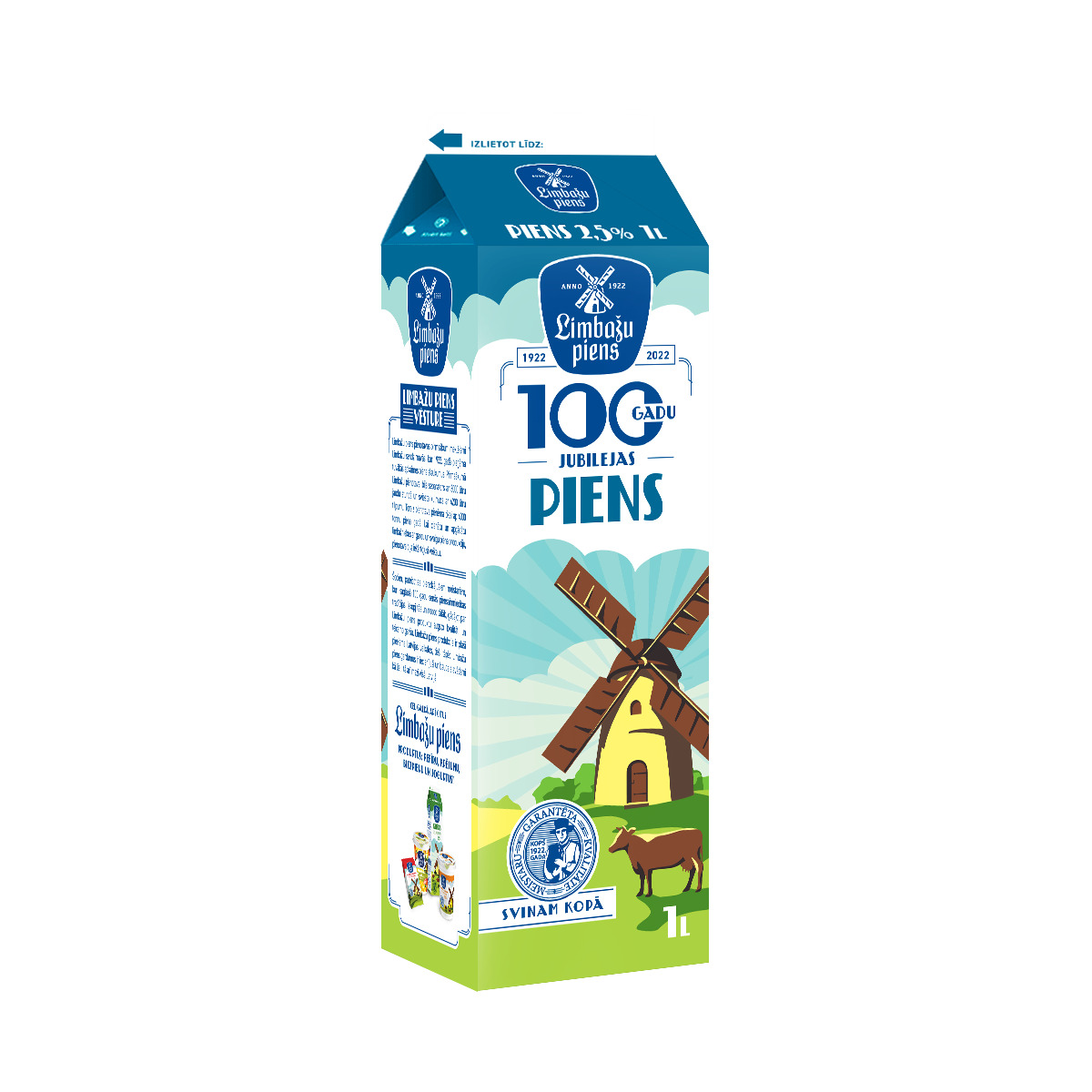 Piens 2.5% 1l, Limbažu Piens
