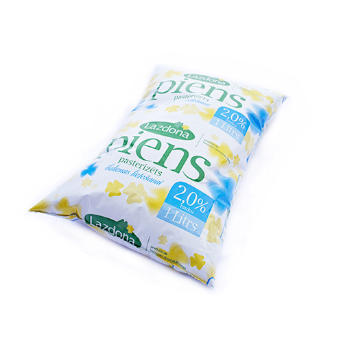Piens 2% polipakā, pasterizēts 1l, Lazdonas PS