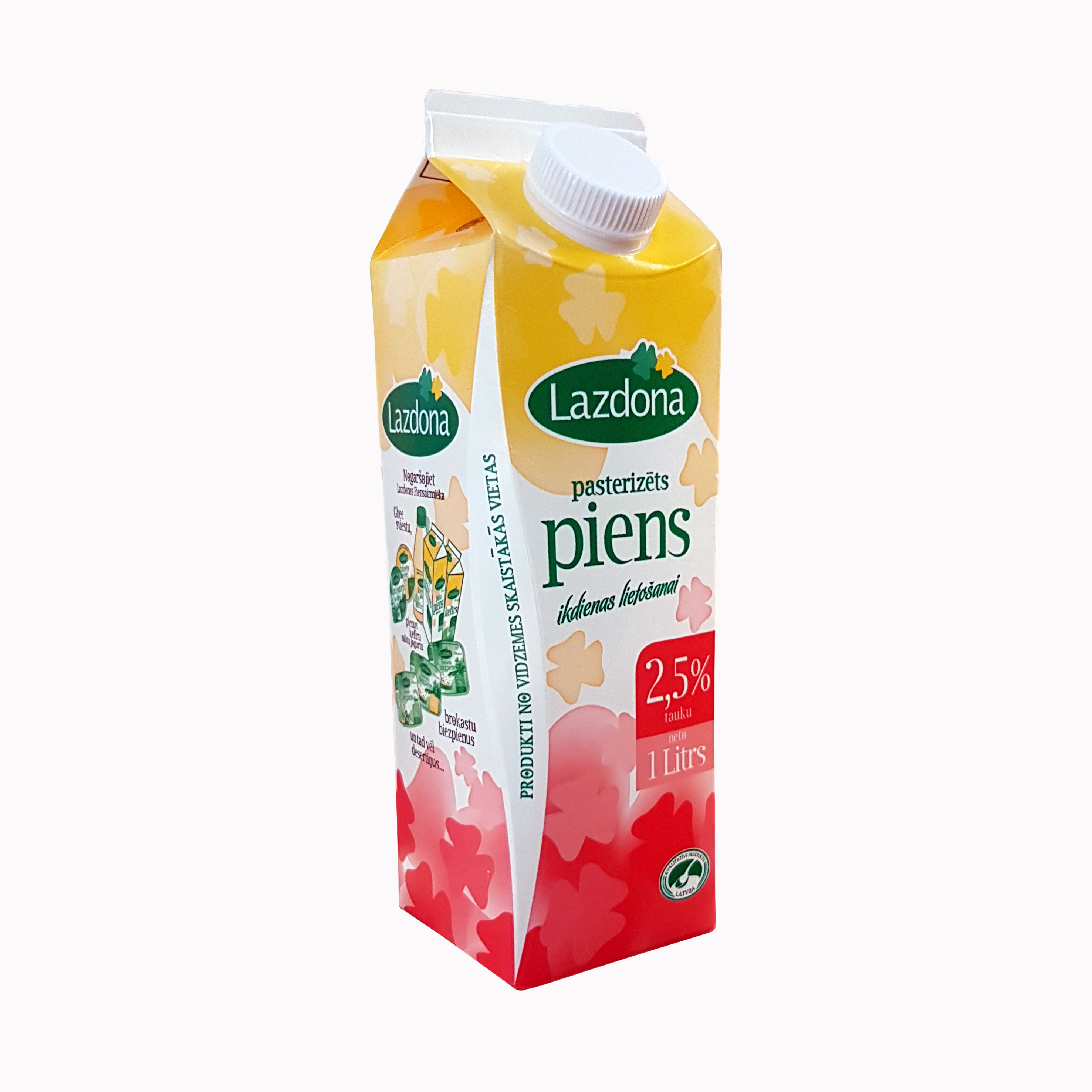 Piens pasterizēts 2.5% 1l, Lazdona