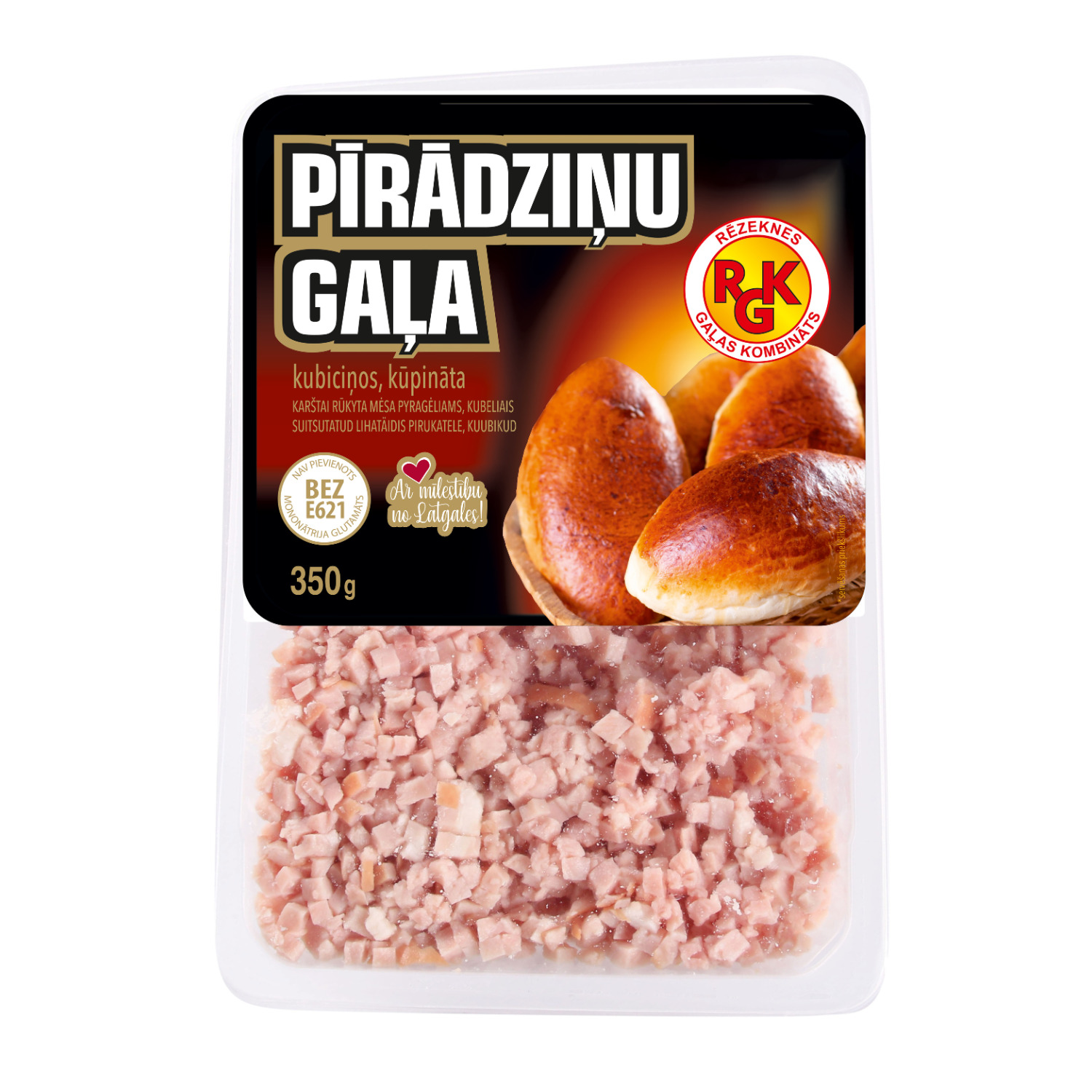 Pīrādziņu gaļa k/k kubiciņos 350g, RGK