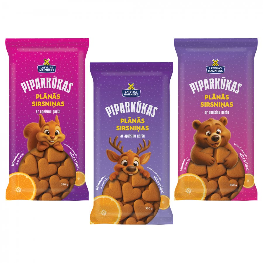 Plānās apelsīnu piparkūkas sirsniņas 350g, Latvijas Maiznieks