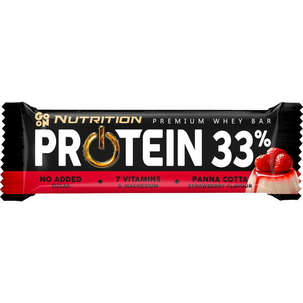 Proteīna batoniņš Go On Nutrition Protein Bar 33%  Panna Cotta Strawberry 50g