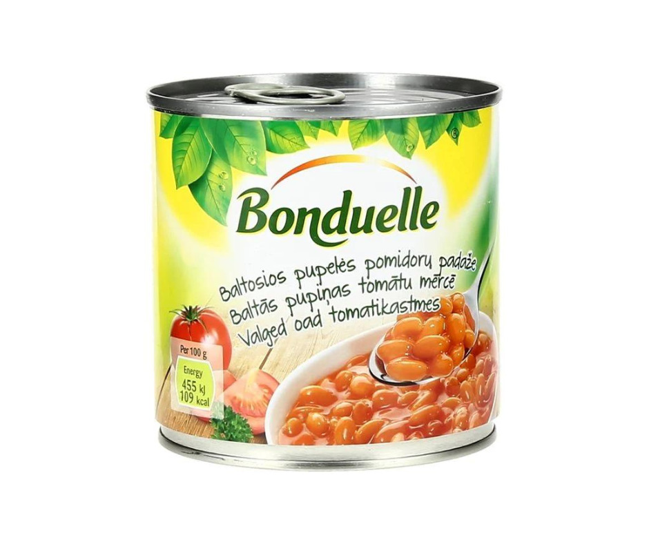 Pupiņas baltās tomātu mērcē 430g (425g), Bonduelle
