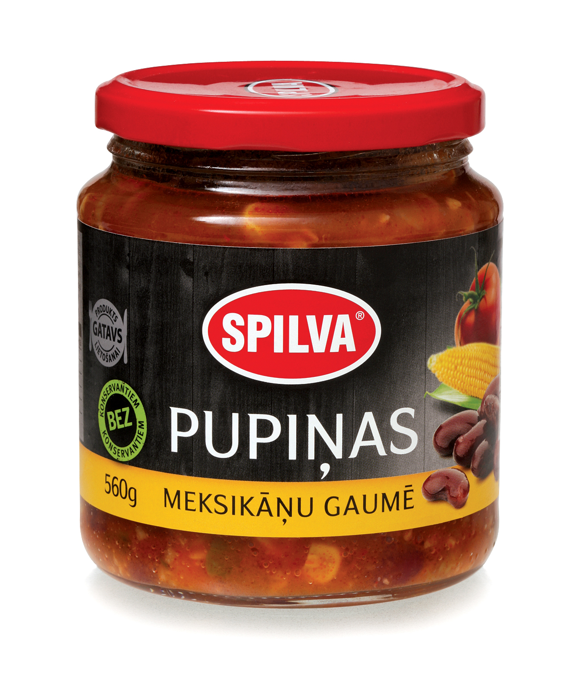 Pupiņas Meksikāņu gaumē 560g, Spilva