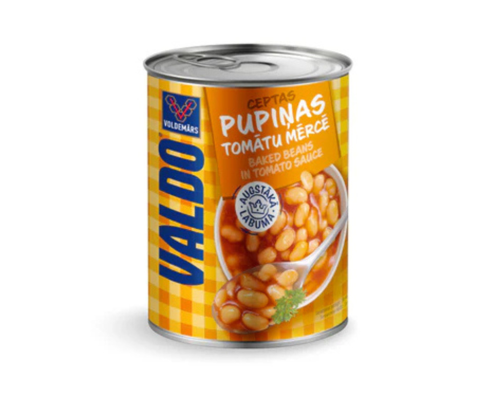 Pupiņas tomātu mērcē konservētas 400g (240g), Valdo