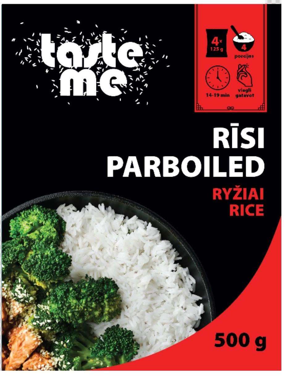 Rīsi ar tvaiku apstrādāti Parboiled 4x125g, Taste Me