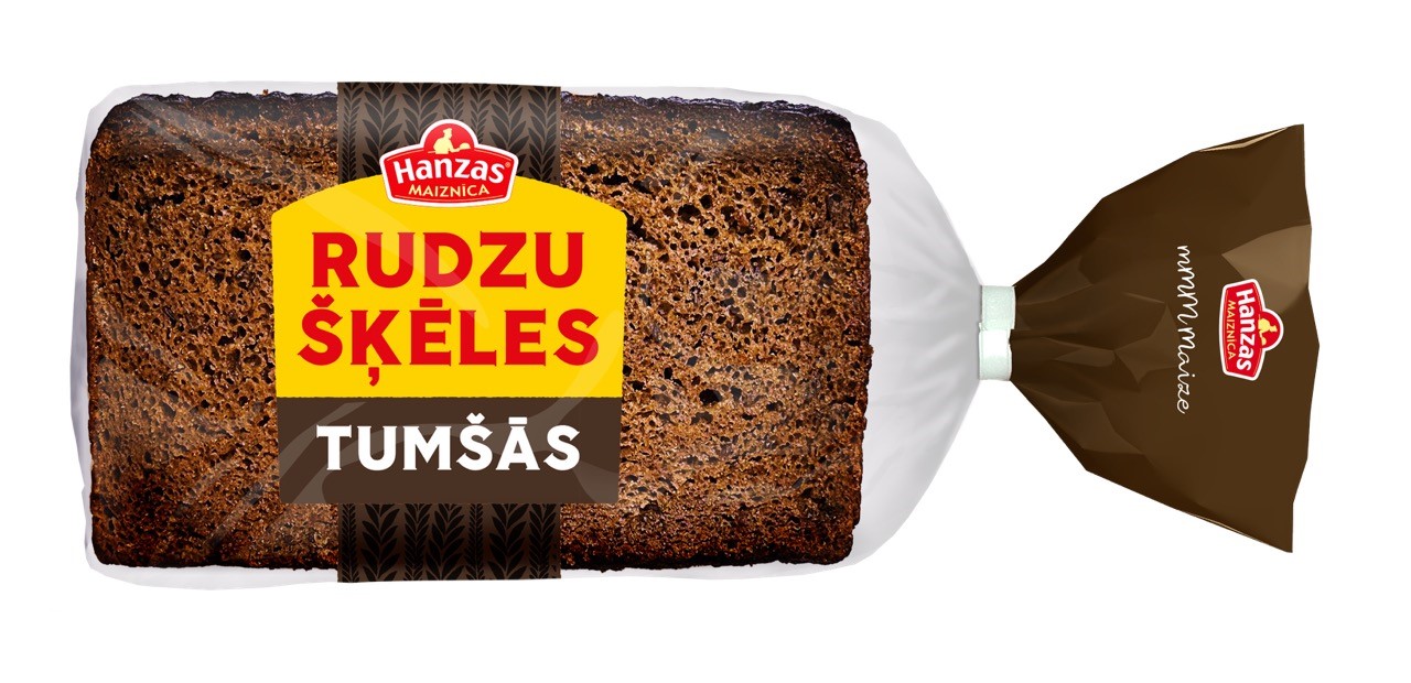 Rudzu šķēles tumšās 450g, Hanzas Maiznīca