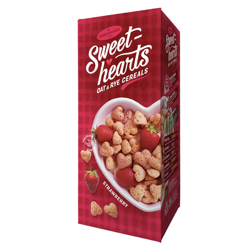 Rudzu un auzu bumbiņas ar zemenēm 150g, Sweet - hearts