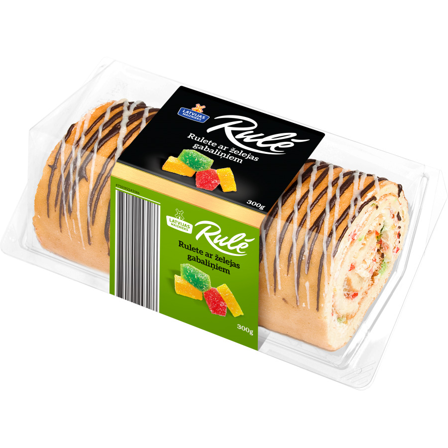 Rulete ar želejas gabaliņiem Rulē 300g, Latvijas Maiznieks