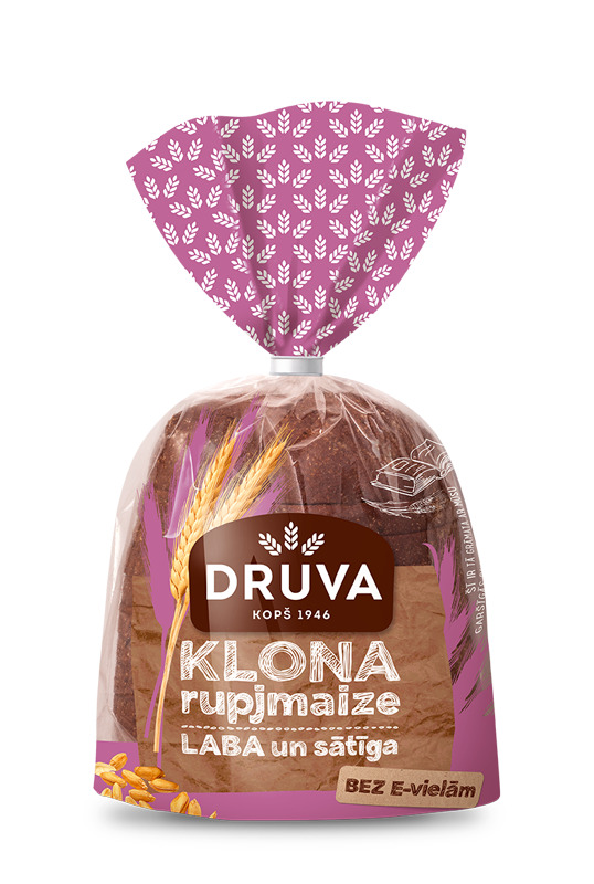 Rupjmaize Klona 1/2 340g, Druva