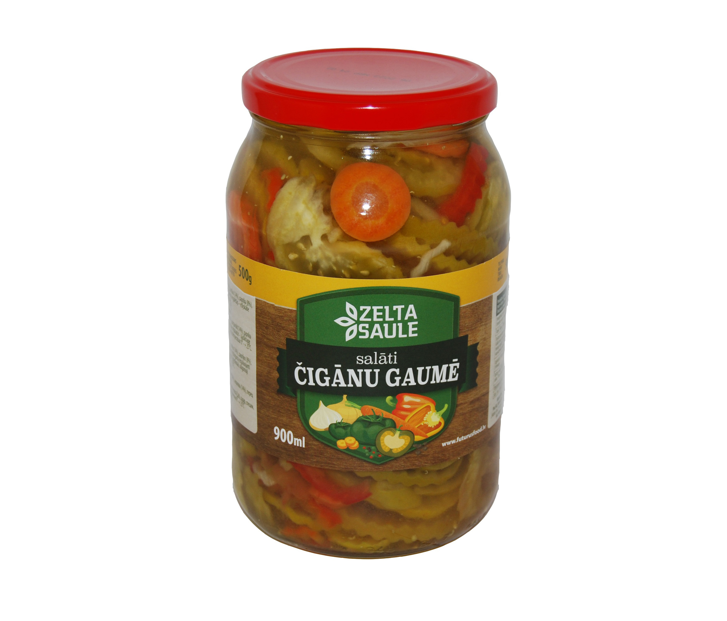 Salāti konservēti, Čigānu 900g (500g), Zelta Saule