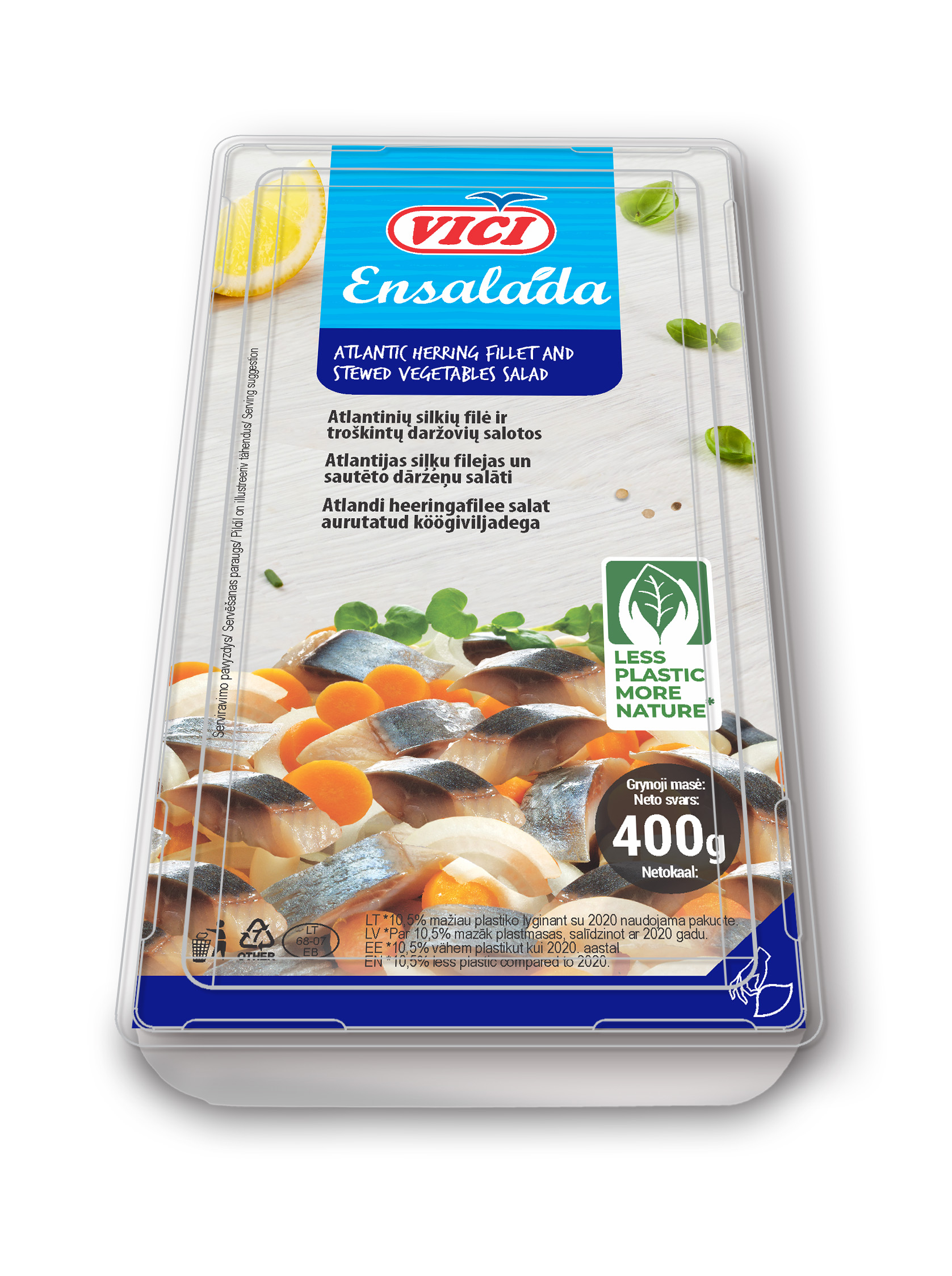 Salāti siļķu ar saut. dārzeņiem Ensalada 400g, Viči