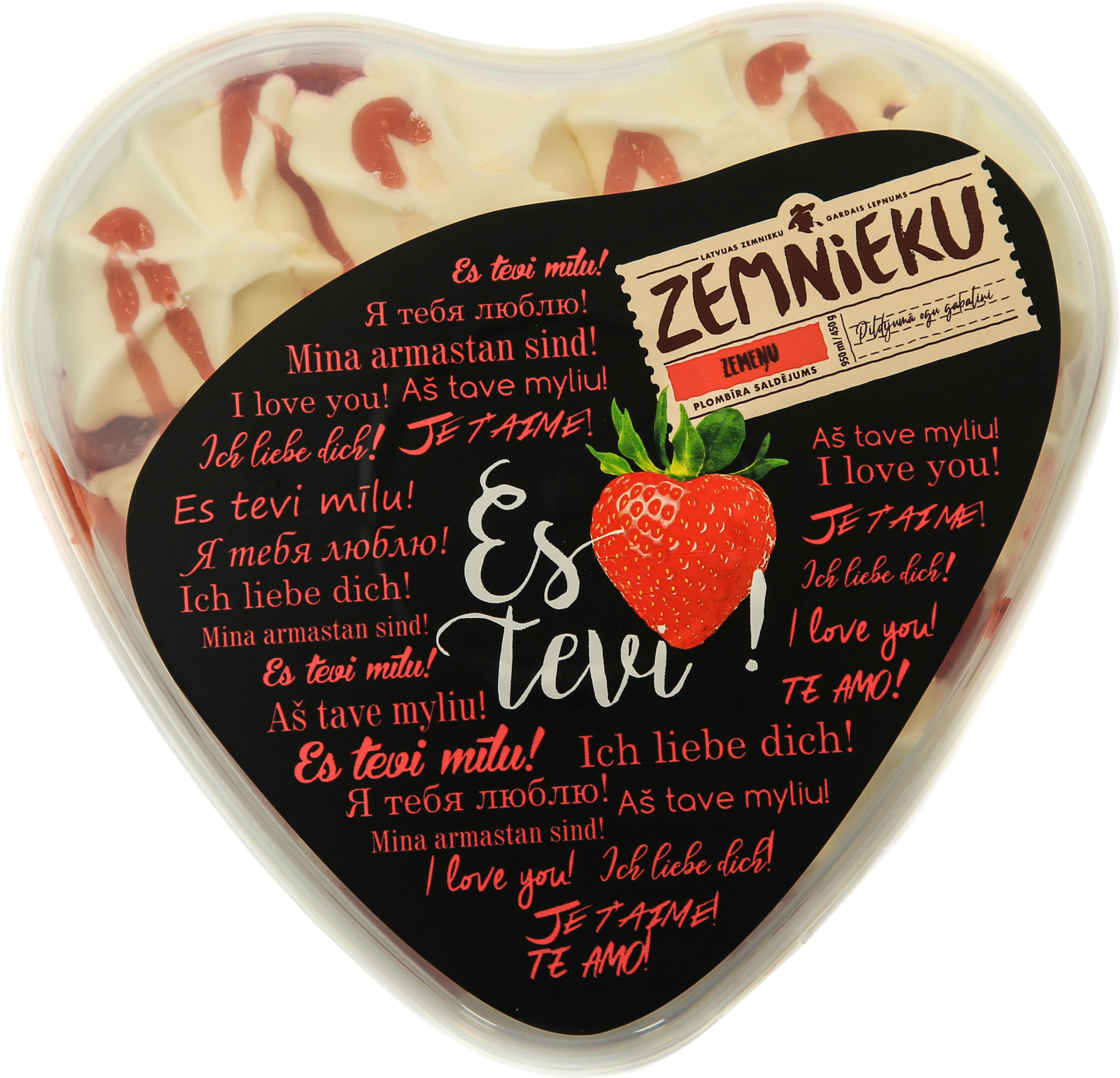 Saldējuma torte Sirsniņa, plombīra - zemeņu 900ml/450g, Zemnieku