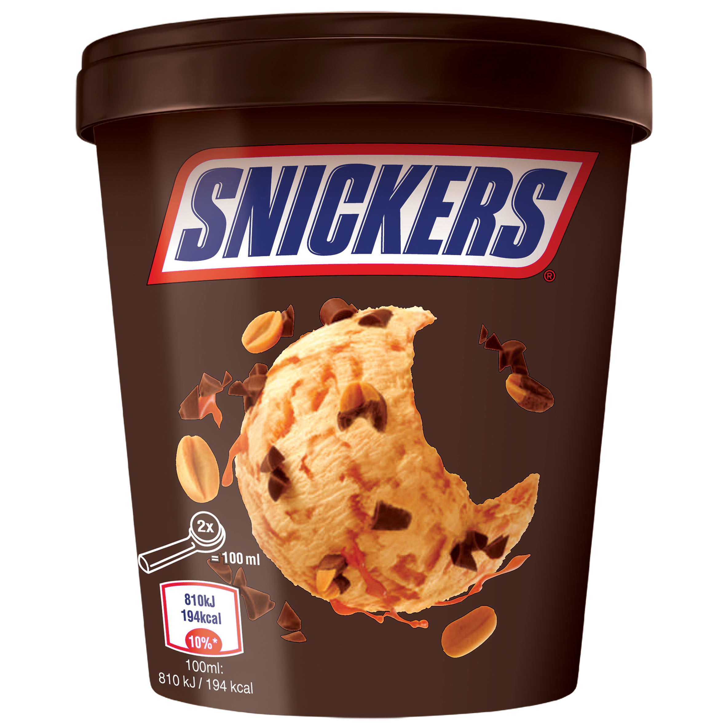 Saldējums 450ml/ 320g, Snickers