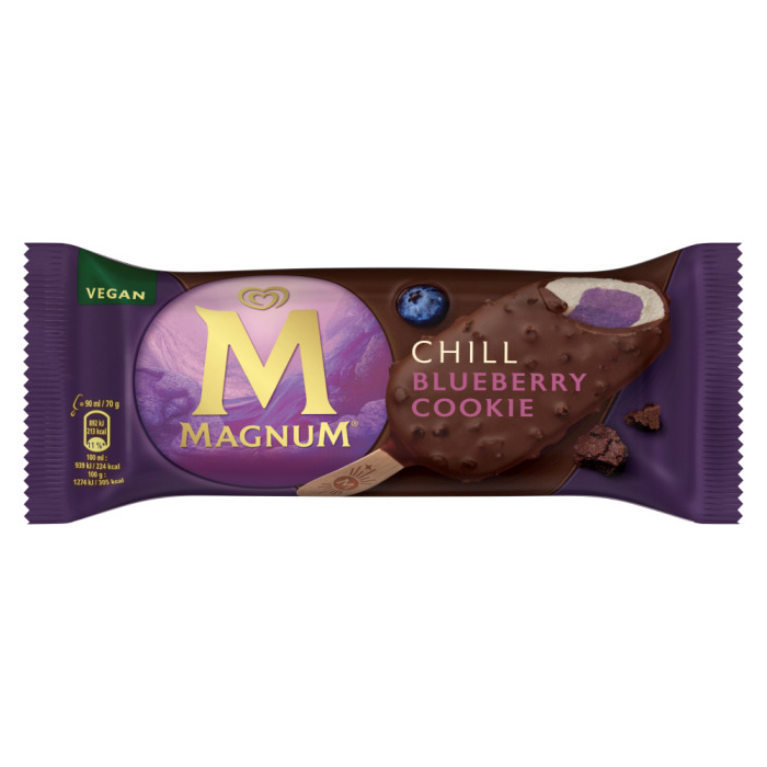 Saldējums Chill Blueberry Cookie 90ml Vegan (70g), Magnum
