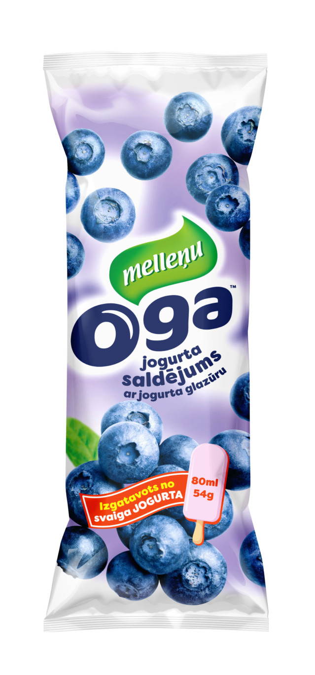 Saldējums jogurta Melleņu jog. glaz. 80ml/54g, Oga