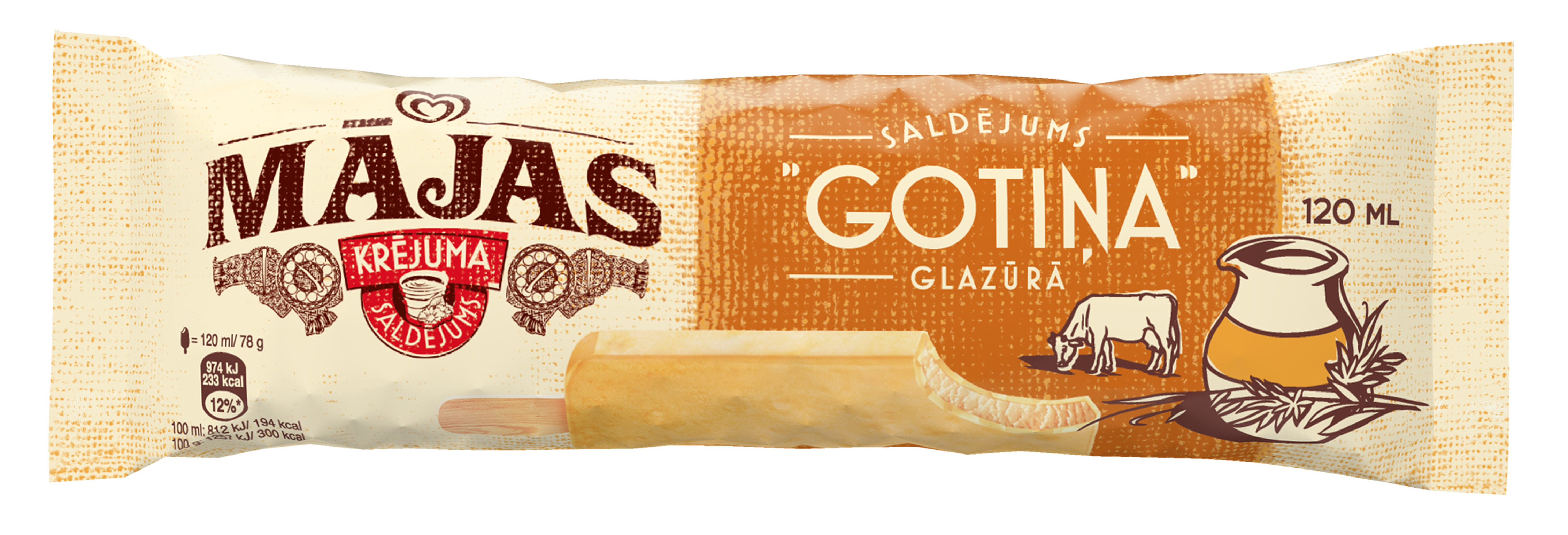 Saldējums krējuma Mājas Gotiņa uz koc. 120ml/70g, Ingman