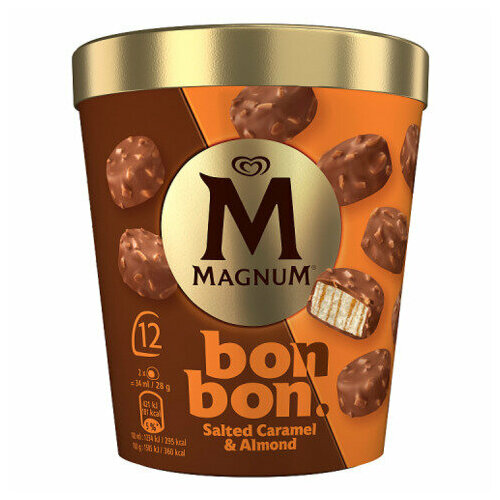 Saldējums Salted Caramel and Almond bites BON BON (12x17ml), Magnum