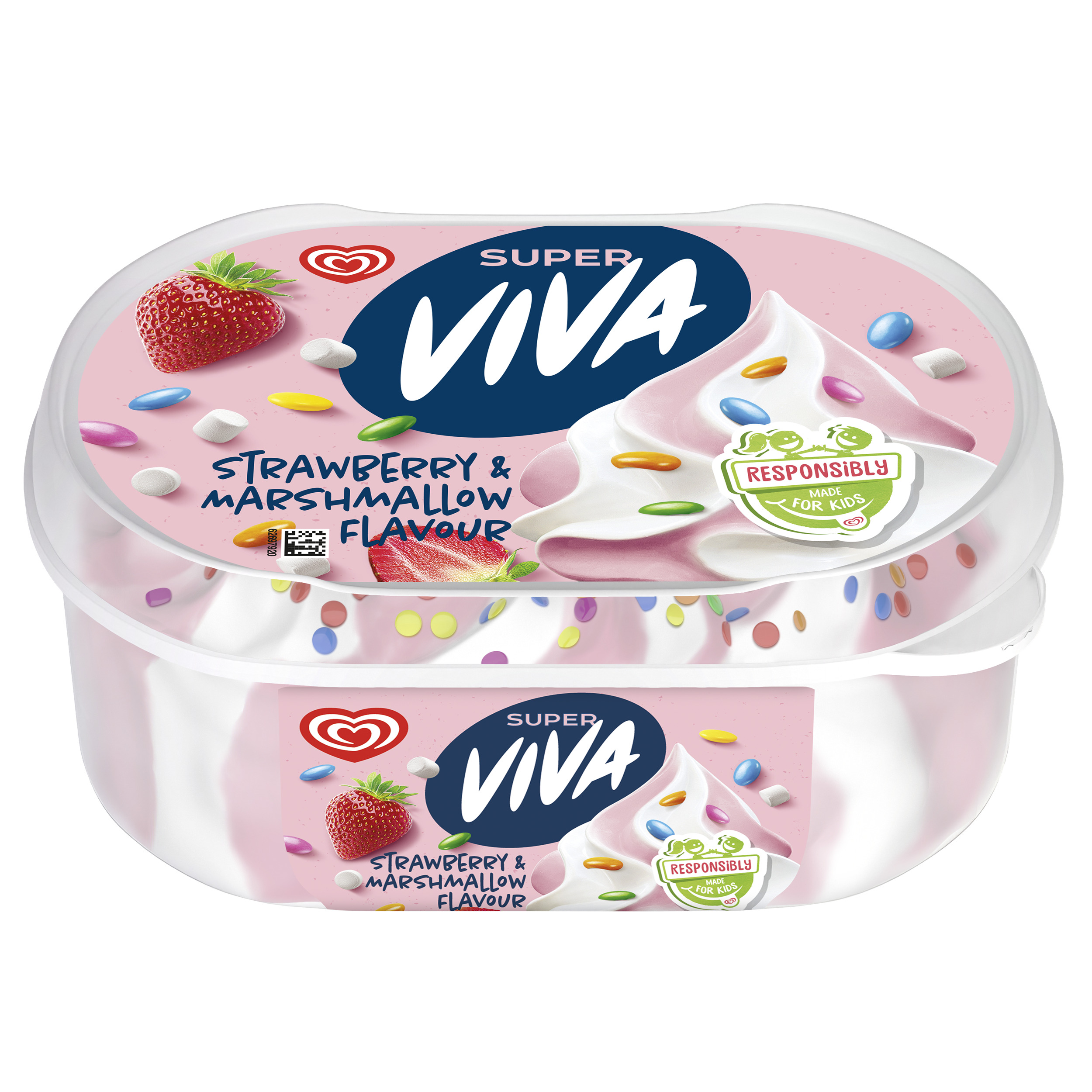 Saldējums Super Viva Strawb and Marshm 825ml/ 423g, Ingman