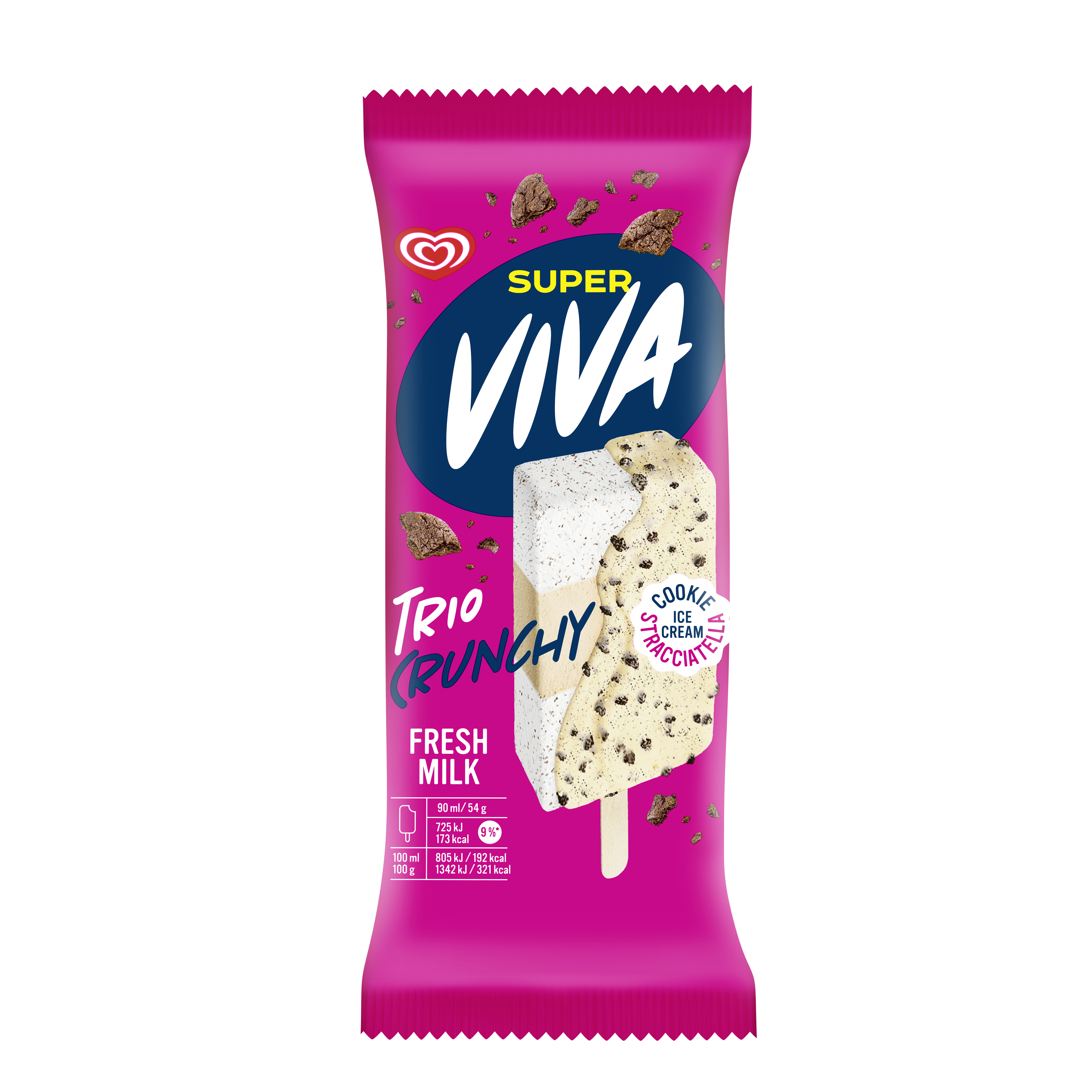 Saldējums Trio Crunchy 90ml/ 54g, Super Viva