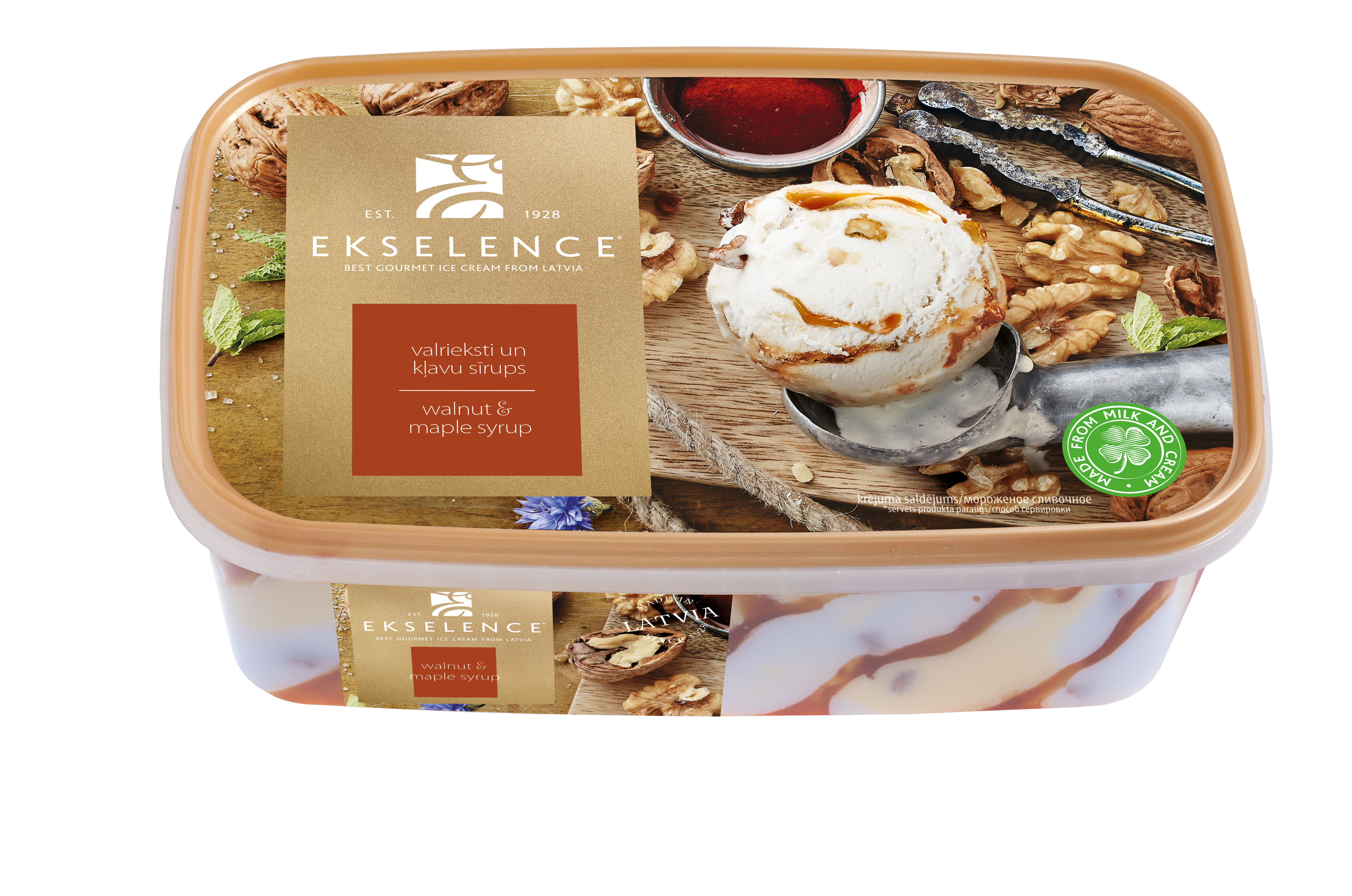 Saldējums valriekstu ar kļavu sīrupu 1l/ 480g, Ekselence