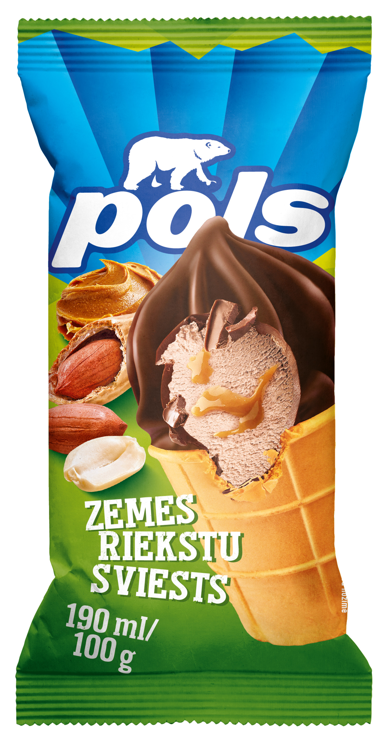 Saldējums zemesriekstu sviests 8.16% 190ml/100g, Pols