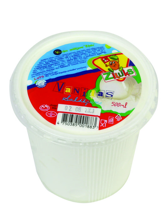 Saldējums Zīļuks, vaniļas 500ml/ 250g