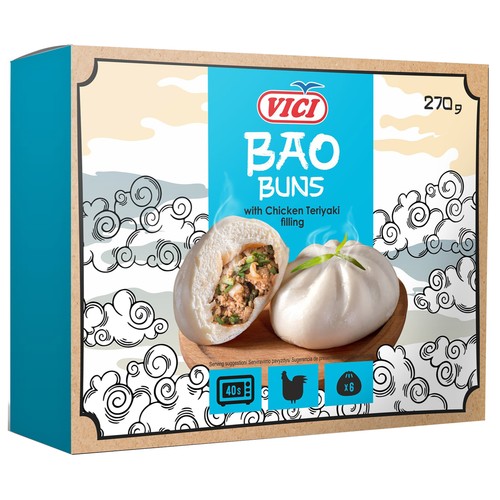 Saldēts Bao Buns ar vistas terijaki pildījumu 270g, Viči