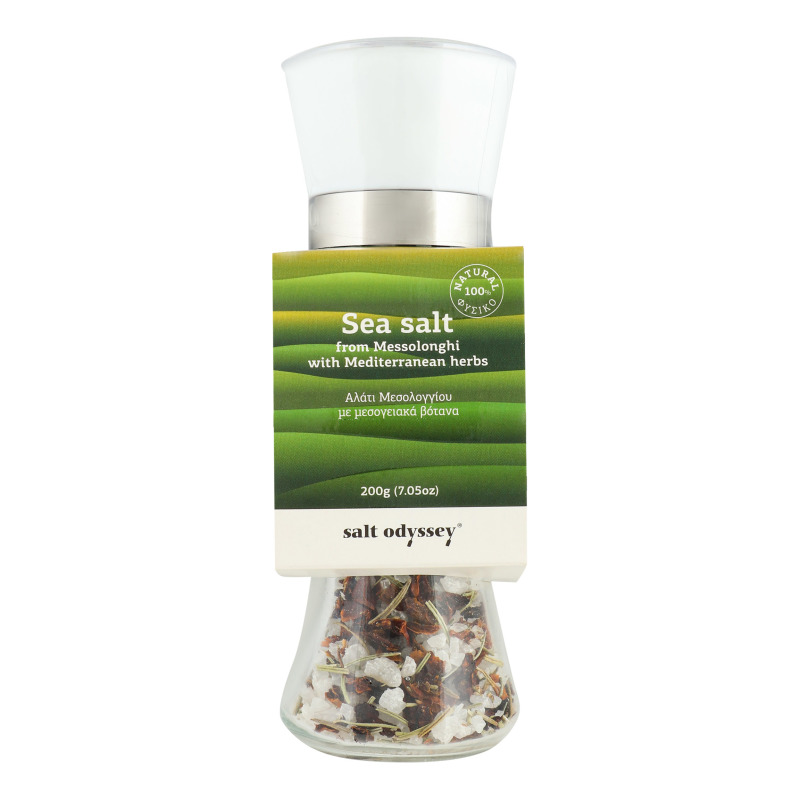 Salt Odyssey Jūras sāls ar Vidusjūras garšaugiem 160g balts vāks