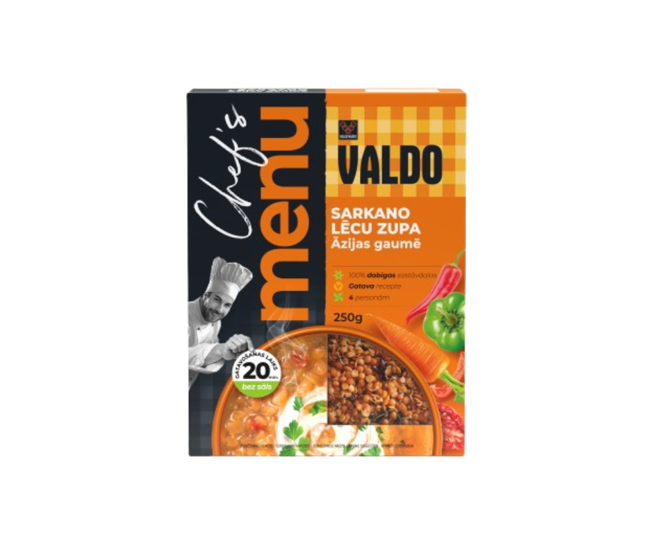 Sarkano lēcu zupa Āzijas gaumē 250g, Valdo