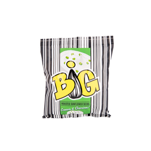 Saulespuķu sēklas grauzdētas, strīpainas ar loku un krēj. garšu 150g, Big